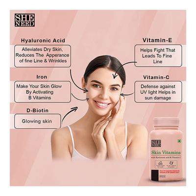 She Need Skin Vitamin Capsule 60's - Hair & Skin