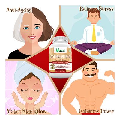 Vubasil Ashwagandha 800 mg Capsule (Pack of 5 x 60's) - Ashwagandha