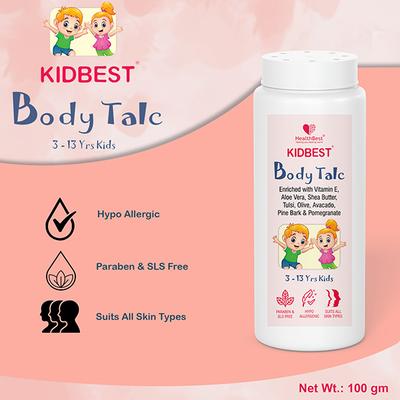 HealthBest Kidbest (3-13 Years) Body Talc Powder 90 gm - Baby Powder
