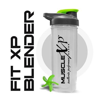 MuscleXP FIT XP Gym Shaker - Transparent & Green 700 ml - Workout Essentials