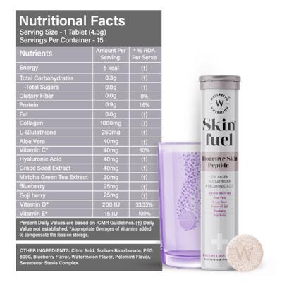 Wellbeing Nutrition Skin Fuel Effervescent Tablet (Pack of 2 x 15's) - Hair & Skin