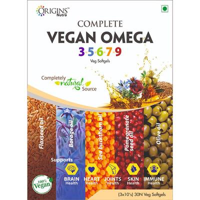Origins Nutra Complete Vegan Omega 3-5-6-7-9 Softgel Capsule (Pack of 3 x 10's) - Omega Fish Oil Fatty Acids