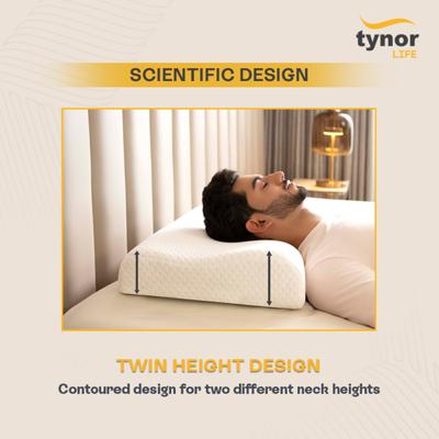 Tynor Elite Ortho Contoured Memory Pillow - White Soft (Universal) 1's - Pads And Pillows