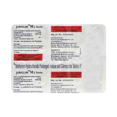 Jubiglim M2 Forte Tablet 10'S - Diabetes-Ant