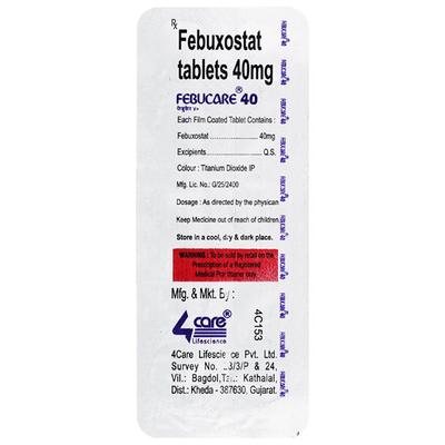 FEBUCARE 40mg Tablet 10's - Gout