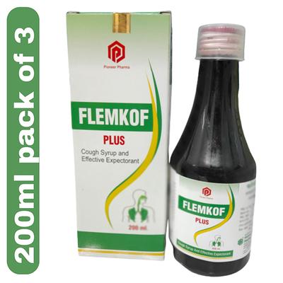 Pioneer Flemkof Plus Syrup (Pack of 3 x 200 ml) 1's - Speciality Medicine