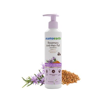 Mamaearth Rosemary Anti-Hair Fall Shampoo with Rosemary and Methi Dana for Reducing Hair Loss and Breakage 250 ml - Shampoos