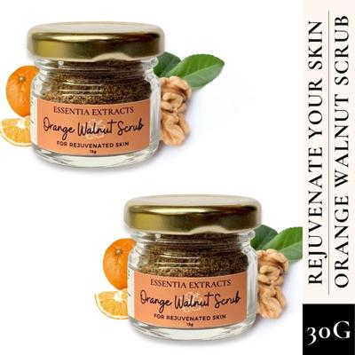Essentia Extracts Face & Body Exfoliating Scrub - Orange Walnut (Pack of 2 x 15 gm) 1's - Scrubs & Exfoliants