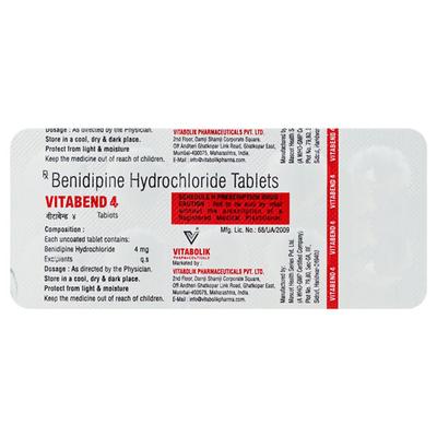 VITABEND 4mg Tablet 10's - Hypertension-Cal