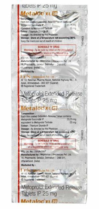 Metaloc XL 25mg Tablet 10'S - Hypertension-Bet