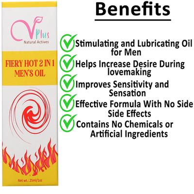 Vigini Fiery Hot 2 In 1 Men's Oil 25ml - Intimate Oil
