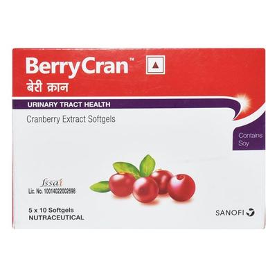 Sanofi BerryCran Urinary Tract Health Softgels 50's - Nutritional Supplements