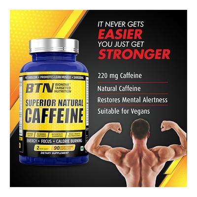 BTN Superior Natural Caffeine Veg Capsule 90's - Herbal Dietary Supplement