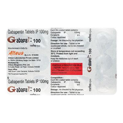 GABAPAX 100 Tablet 15's - Neuropathic Pain-Dru