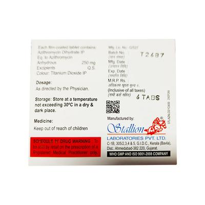 AZAL 250 Tablet 6's - Bacterial Infections-Mac