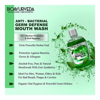 Bioayurveda Basics Anti-Bacterial Germ Defense Mouth Wash 500 ml - Mouthwash
