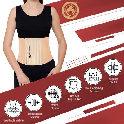 Mom & World Tummy Trimmer 8 Abdominal Belt - Brown (M) 1's - Back/Abdomen Supports