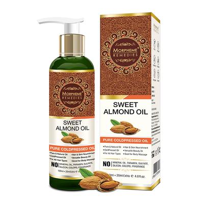 Morpheme Remedies Remedies Pure Sweet Almond Coldpressed Oil For Hair, Skin 120 ml - Hair Oils