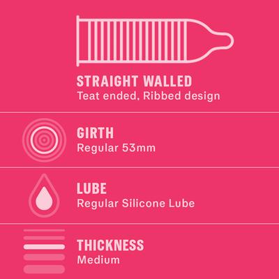 Durex Sensually Flavoured Condoms - Wildberry 10's - Plain/Flavoured Condoms