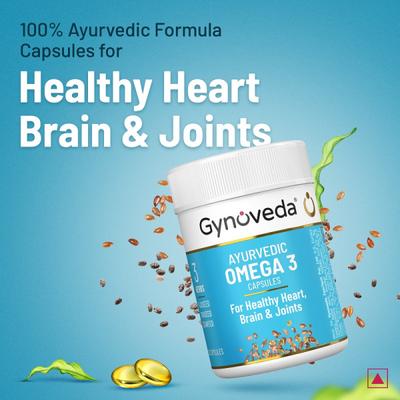 Gynoveda Ayurvedic Omega 3 Capsule (Pack of 3 x 30's) - Omega Fish Oil Fatty Acids