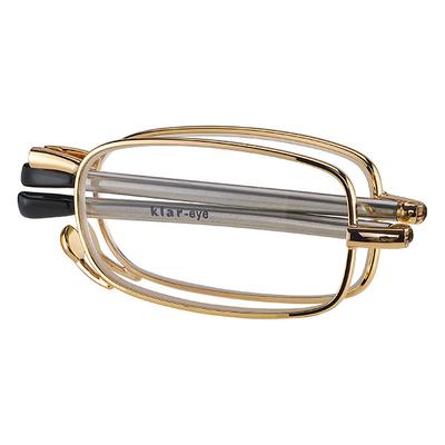 Klar Eye Fold Full Rim Metal Power K-5011 Reading Glass - Gold, 3 Power - Men Eyeglasses