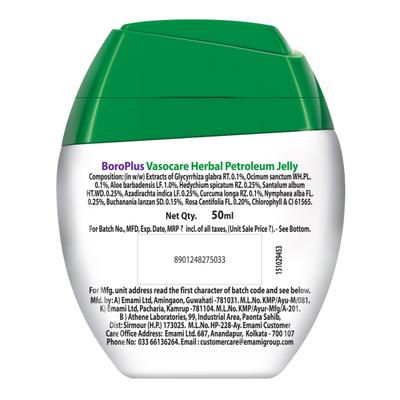Boro Plus Vasocare Herbal Petroleum Jelly (Free Lotion worth Rs.10) 50 ml - Creams/Oils/Lotions