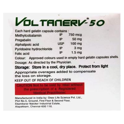 VOLTANERV 50 Capsule 10's - Neuropathic Pain-Dru