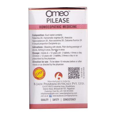 Bjain Omeo Pileeze Tablet 25 g - Speciality Medicine