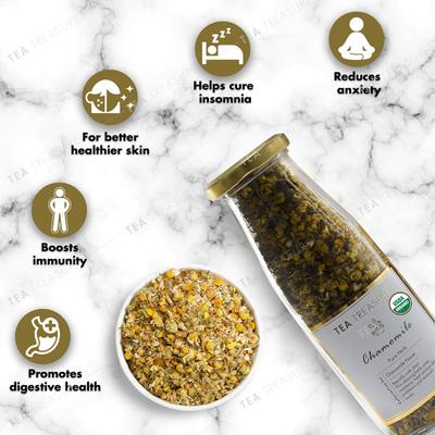 Tea Treasure Caffeine Free Tea Leaves - Chamomile 30 gm (Bottle) - Teas