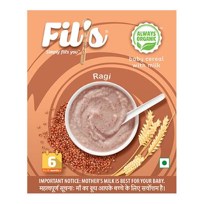 Fil's Organic Baby Cereal With Milk & Ragi (6-24 Months) 300 gm - Baby And Infant Supplements
