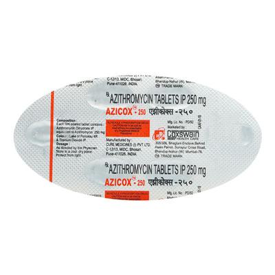 AZICOX 250 Tablet 6's - Bacterial Infections-Mac