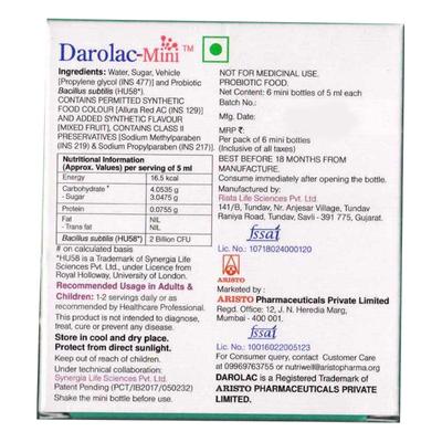 DAROLAC MINI Liquid 5ml - Diarrhoea-Ant