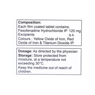 FIBAFEX 120mg Tablet 10's - Allergies-Ant