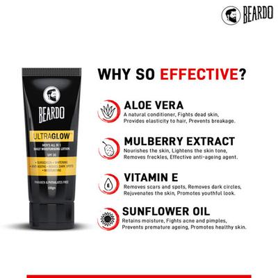 Beardo Ultraglow All in 1 Daily Moisturising Face Lotion - Men 100 gm - Lotions & Creams