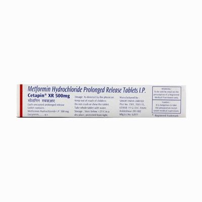 Cetapin XR 500mg Tablet 15'S - Diabetes-Ant