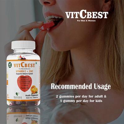 HealthBest VitCbest Vitamin C + Zinc Gummies 30's - Multi-Vitamins