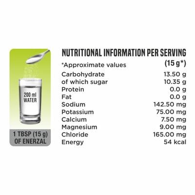 Enerzal Energy and Electrolyte Powder - Lime 100 g - Energy Drinks