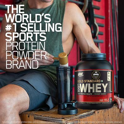 Optimum Nutrition (ON) 100% Whey Gold Standard Powder - Delicious Strawberry 5 lb - Whey Proteins