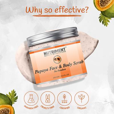 Nutriment Papaya Scrub All Skin Type 250 gm - Scrubs & Exfoliants