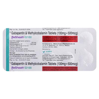 RESHEATH G 100 Tablet 10's - Neuropathic Pain-Dru