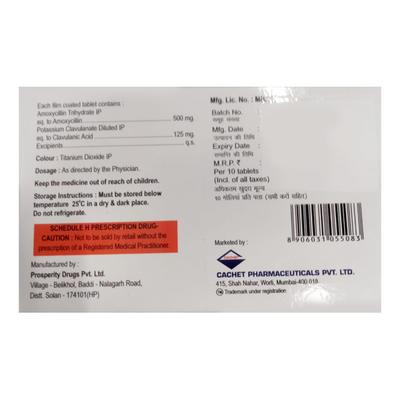 Lactoclaav 625 Tablet 10'S - Bacterial Infections-Pen