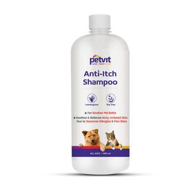 Petvit Anti Itch Shampoo - For All Breeds Dogs & Cats 1000 ml - Pet Grooming