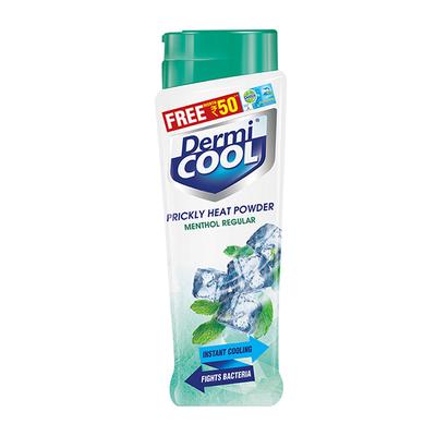 Dermicool Prickly Heat Powder - Menthol Regular 150 gm + Free Dettol Soap - Intense Cool 125 gm - Talcum Powders