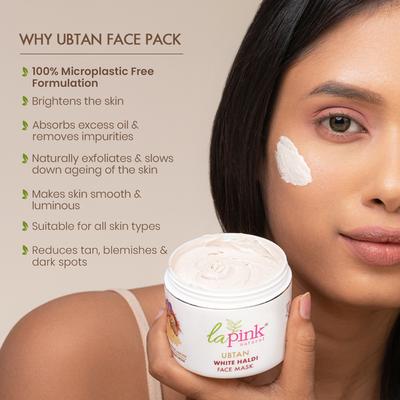 La Pink Ubtan White Haldi Face Mask 100 gm - Face Packs