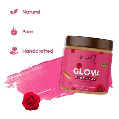 Oraah Glow Face Mask - Rose & Sandalwood 100 gm - Personal Care (Ayush)