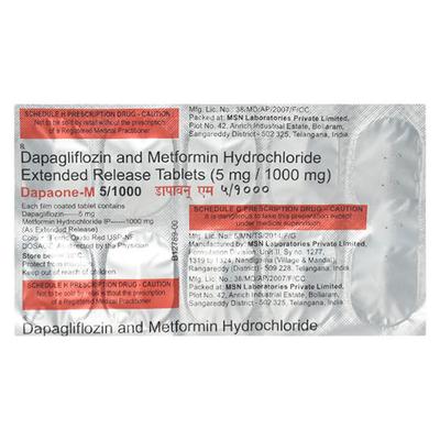 DAPAONE M 5/1000 Tablet 10's - Diabetes-Ant