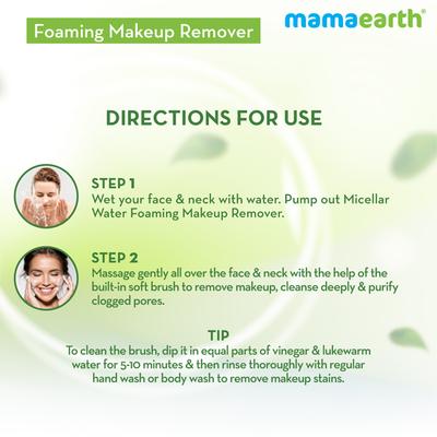 Mamaearth Micellar Water Foaming Makeup Remover Liquid 150 ml - Make Up Removers