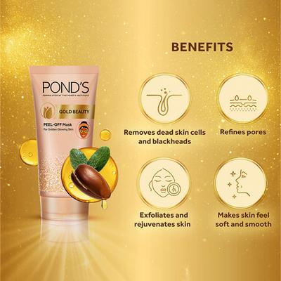 Pond's Gold Beauty Peel Off Mask, Healthy Golden Glow In Just 15 Min 80 gm - Masks & Peels