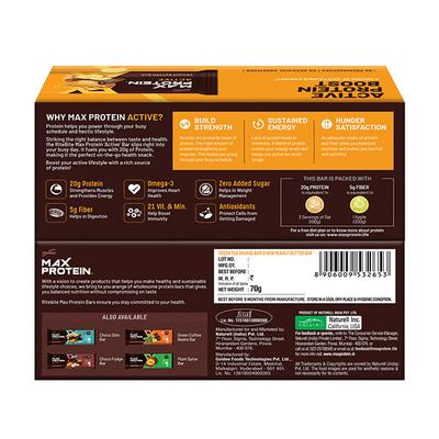 RiteBite Max Protein Active Peanut Butter Bar (Pack of 12 x 70 gm) - Nutritional Bars
