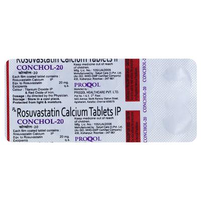 CONCHOL 20mg Tablet 10's - High Cholesterol-Dys